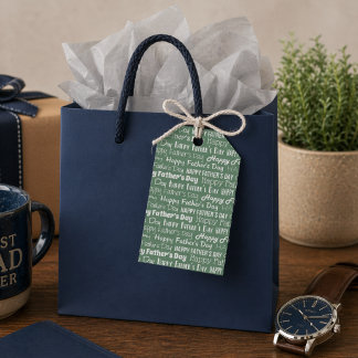 Modern Sage Green White Typography Father’s Day Cadeaulabel