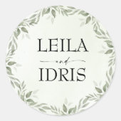 Modern Sage Greenery Botanical Wedding Sticker (Devant)
