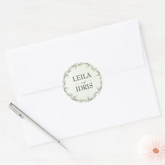 Modern Sage Greenery Botanical Wedding Sticker (Enveloppe)