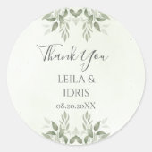 Modern Sage Greenery Botanical Wedding Sticker (Devant)