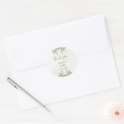 Modern Sage Greenery Botanical Wedding Sticker (Enveloppe)