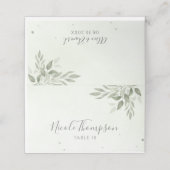 Modern Sage Greenery Folded Wedding Place Card (Buitenkant ongevouwen)