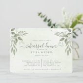 Modern Sage Greenery Rehearsal Dinner Invitation (Debout devant)