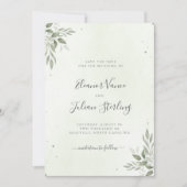 Modern Sage Greenery Wedding Save The Date (Voorkant)