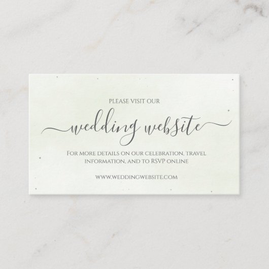 Modern Sage Greenery Wedding Website Informatiekaartje (Voorkant)