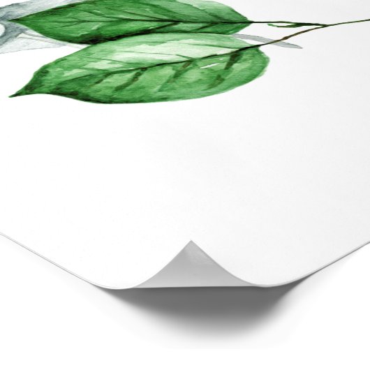 Modern Sage Greenery Wreath Floral Wedding Welkom Poster (Hoek)