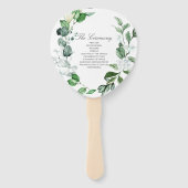 Modern Sage Greenery Wreath White Floral Wedding Handwaaier (Achterkant)