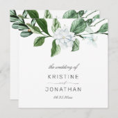 Modern Sage Greenery Wreath White Floral Wedding Programma (Voorkant / Achterkant)