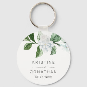 Modern Sage Greenery Wreath White Floral Wedding Sleutelhanger