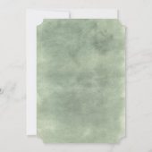 Modern Sage Groen Grijs Romantische Waterverf Huwe Kaart (Achterkant)