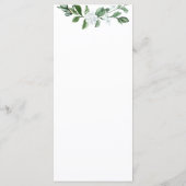 Modern Sage groen wit bloemenbruiloft Menu (Achterkant)
