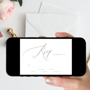 Modern Sage Groen Wit Digitaal Huwelijk RSVP Kaart