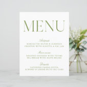 Modern Sage Groen & Wit Menu (Staand voorkant)