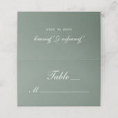 Modern Sage Groen Wit Script Bruiloft (Buitenkant ongevouwen)