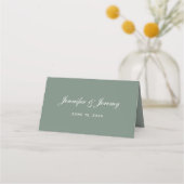 Modern Sage Groen Wit Script Bruiloft (Achterkant)