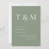 Modern Sage Monogram No Parents Wedding