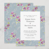 Modern Sage Waterverf Flower Wedding Invitation Kaart (Voorkant / Achterkant)