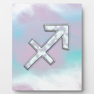 Modern Sagittarius Zodiac op moeder van parelstijl Fotoplaat