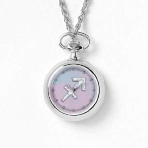 Modern Sagittarius Zodiac op moeder van parelstijl Horloge