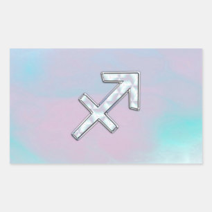 Modern Sagittarius Zodiac op moeder van parelstijl Rechthoekige Sticker