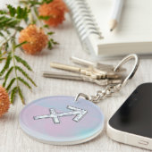 Modern Sagittarius Zodiac op moeder van parelstijl Sleutelhanger (Voorkant Rechts)