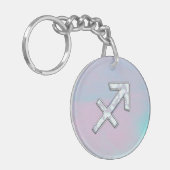 Modern Sagittarius Zodiac op moeder van parelstijl Sleutelhanger (Voorkant Links)