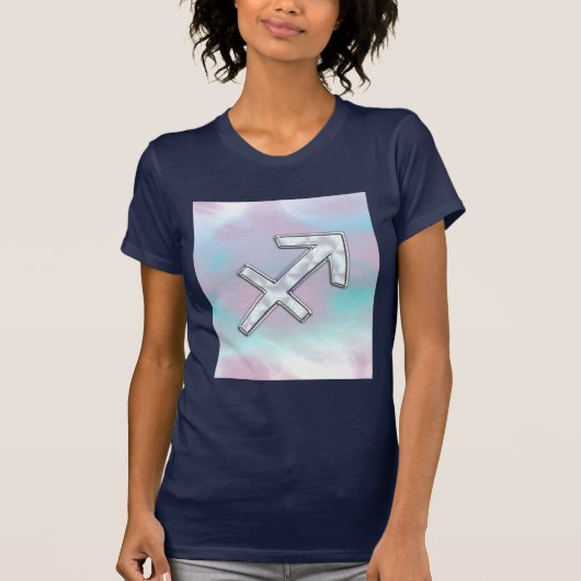Modern Sagittarius Zodiac op moeder van parelstijl T-shirt (Voorkant)