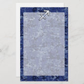 Modern Sagittarius Zodiac Sign Navy Digital Camo Briefpapier (Voorkant / Achterkant)