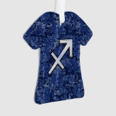 Modern Sagittarius Zodiac Sign Navy Digital Camo Ornament (voorkant)