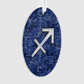 Modern Sagittarius Zodiac Sign Navy Digital Camo Ornament (voorkant)