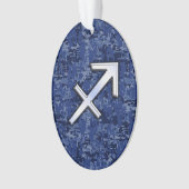 Modern Sagittarius Zodiac Sign Navy Digital Camo Ornament (voorkant)