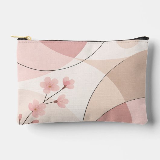 Modern Sakura Minimalist Geometric Accessory Pouch Etui (Voorkant)