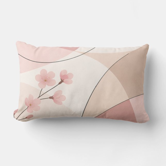 Modern Sakura Minimalist Geometric Pillow Kussen (Voorkant)