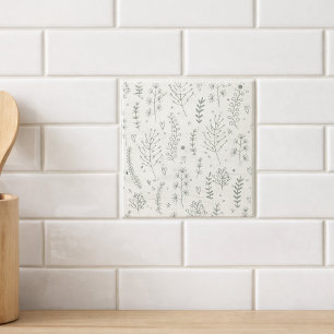Modern Salie Botanisch Patroon Tegeltje