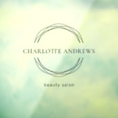 Modern, salon, minimaal, logo cirkel raamsticker (Vel 3)