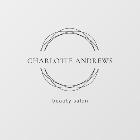 Modern, salon, minimaal, logo cirkel raamsticker (Vel)