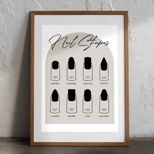Modern Salon Nail Shape Poster