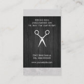 Modern Salon Shears Wood Canvas Trim Monogram Visitekaartje (Achterkant)