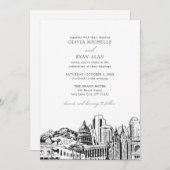 Modern Salt Lake City Zwart & Wit Bruiloft Kaart (Voorkant / Achterkant)