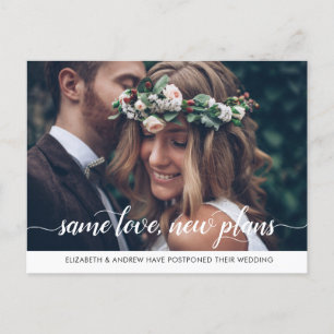 Modern Same Love New Plans Change of Date Foto Aankondigingskaart
