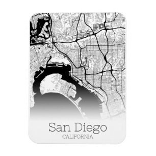 Modern San Diego City Map Magneet