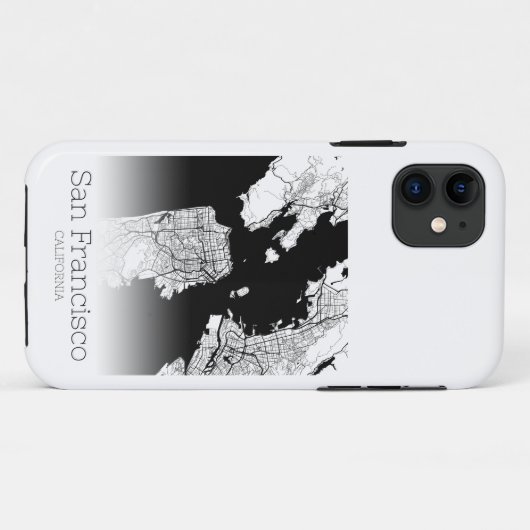Modern San Francisco City Map Case-Mate iPhone Case (Achterkant (horizontaal))