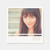 Modern Sandy & White Afstuderen Custom Party Napki Servetten (Voorkant)