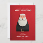 Modern Santa Christmas Greeting Kaart (Voorkant)