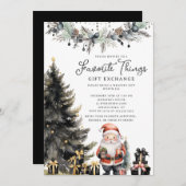 Modern Santa Favorite Things Invite Kaart (Voorkant / Achterkant)