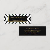 Modern Sassy Gold Black White Pattern Mini Visitekaartje (Voorkant / Achterkant)