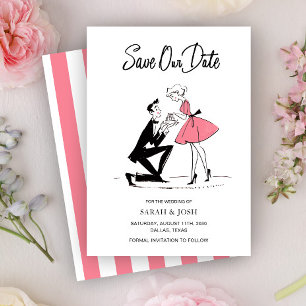 Modern Save Our Date  Roze Hand getekend Kaart