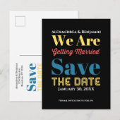 Modern Save The Date Announcement Briefkaart (Voorkant / Achterkant)