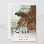 Modern Save the Date Calligraphy Script avec photo (Devant)