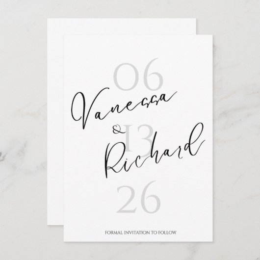 Modern Save the Date Invitation (Devant / Derrière)